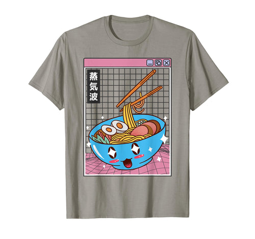 Ramen Noodles Bowl Kawaii Grid T-Shirt - Custom Art Print Men Women - T-Shirt, Sweatshirt, Hoodie
