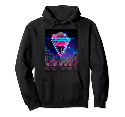80S Flamingo Bird Vaporwave Sunset Hoodie - Streetwear Style for Adults - T-Shirt, Sweatshirt, Hoodie