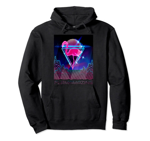 80S Flamingo Bird Vaporwave Sunset Hoodie - Streetwear Style for Adults - T-Shirt, Sweatshirt, Hoodie