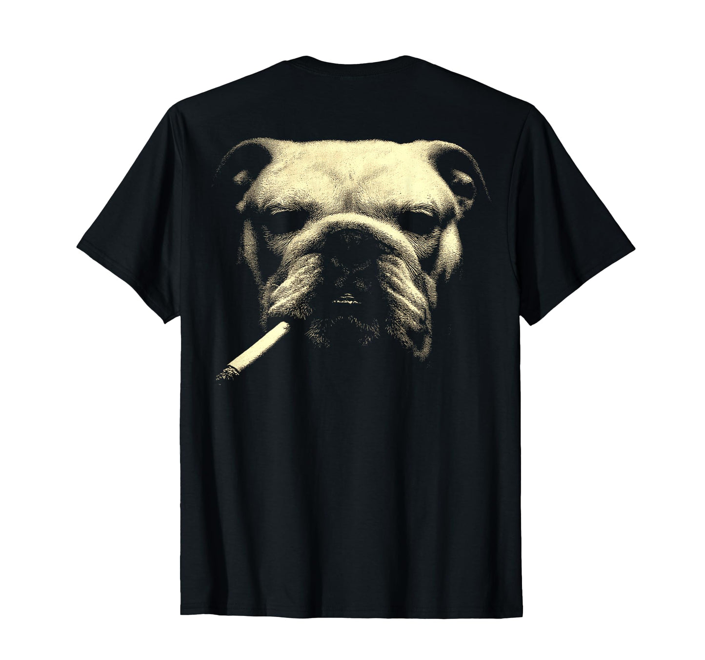 English Bulldog Smoking Cigarette Grunge T-Shirt - Graphic Print Unisex - T-Shirt, Sweatshirt, Hoodie