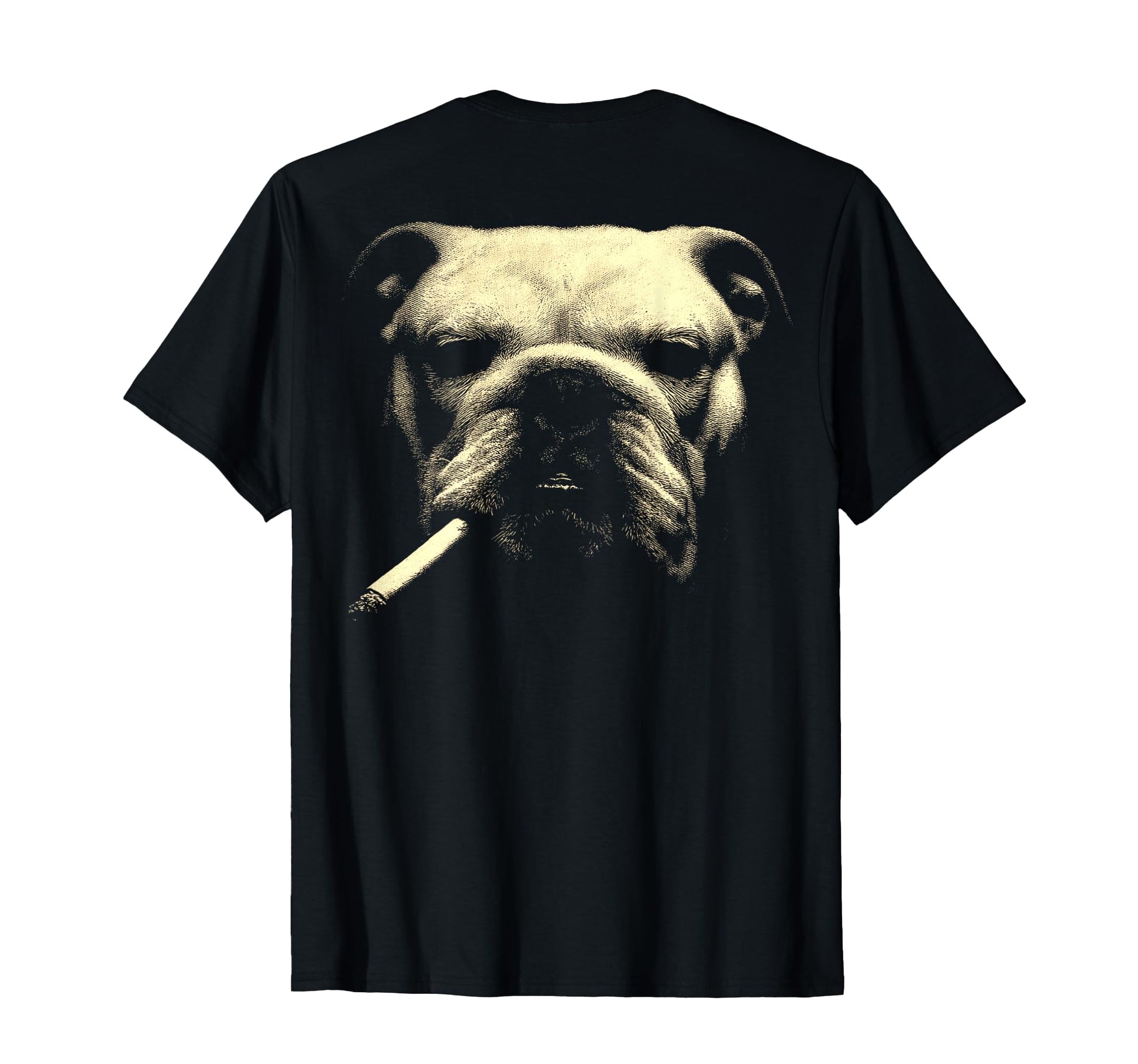 English Bulldog Smoking Cigarette Grunge T-Shirt - Graphic Print Unisex - T-Shirt, Sweatshirt, Hoodie