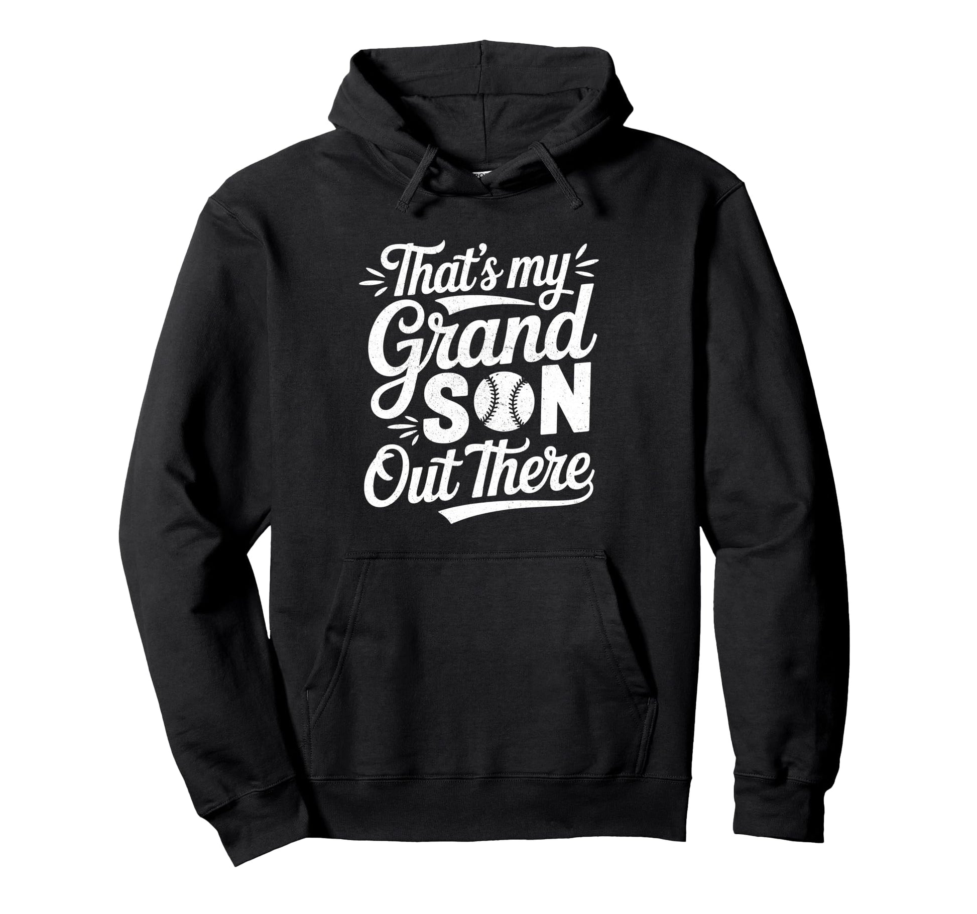 Thats My Grandson Out There Baseball Hoodie - Minimalist Print for Adults - T-Shirt, Sweatshirt, Hoodie