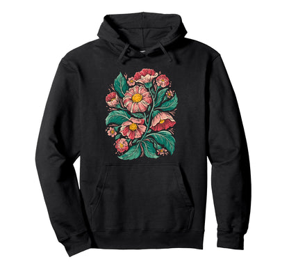 Botanical Boho Daisy Flower Floral Hoodie - Graphic Print for Adults - T-Shirt, Sweatshirt, Hoodie