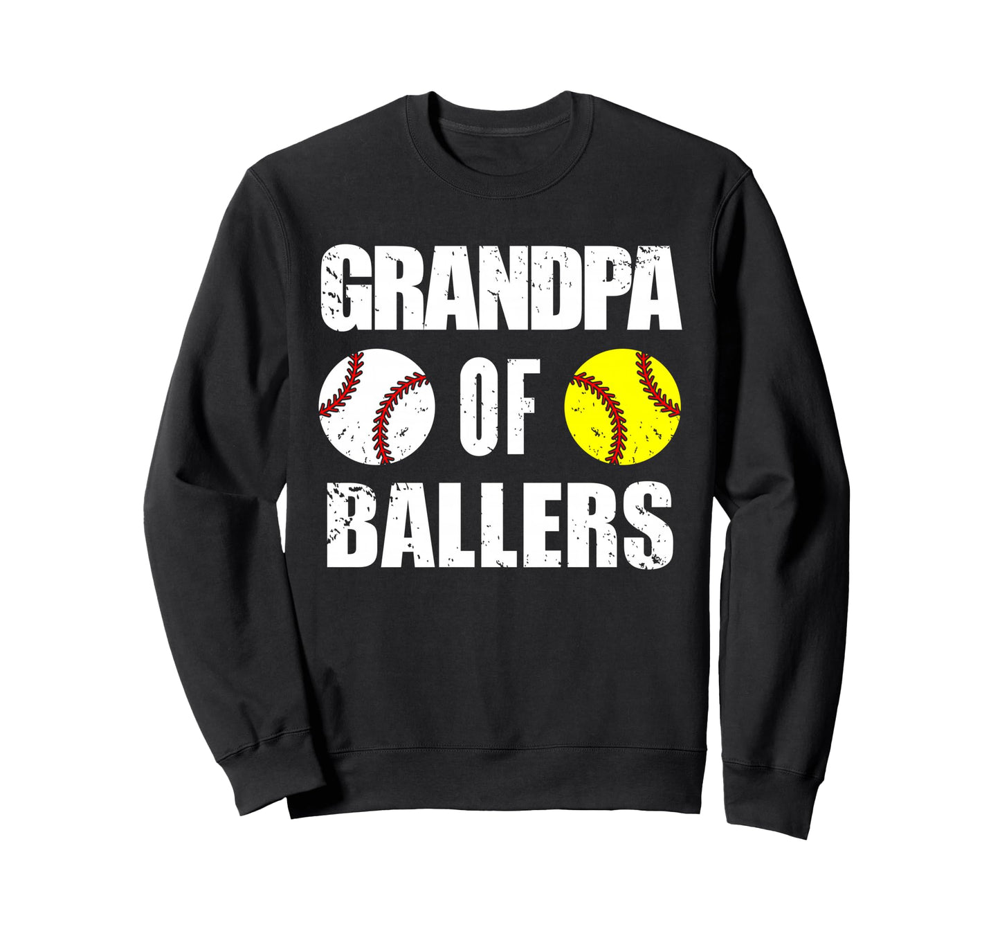 Grandpa Ballers Funny Baseball Sweatshirt - Custom Art Print Unisex - T-Shirt, Sweatshirt, Hoodie