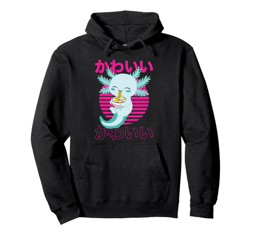 Axolotl Ramen Vaporwave Aesthetics Hoodie - Unique Graphic for Adults - T-Shirt, Sweatshirt, Hoodie