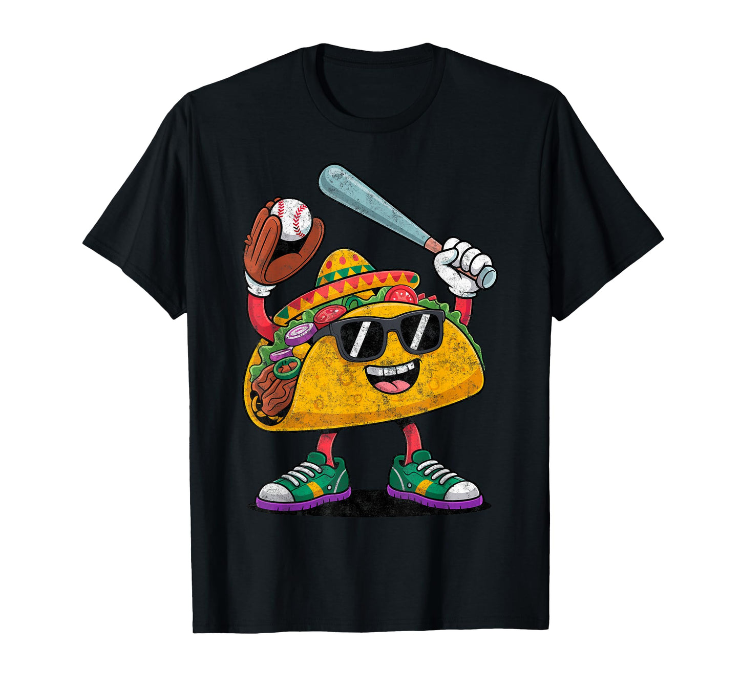Funny Taco Baseball Player Coach T-Shirt - Aesthetic Graphic for Adults - T-Shirt, Sweatshirt, Hoodie