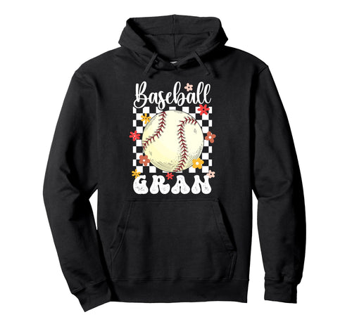 Baseball Gran Groovy Gran Baseball Hoodie - Fun Novelty Design Unisex - T-Shirt, Sweatshirt, Hoodie