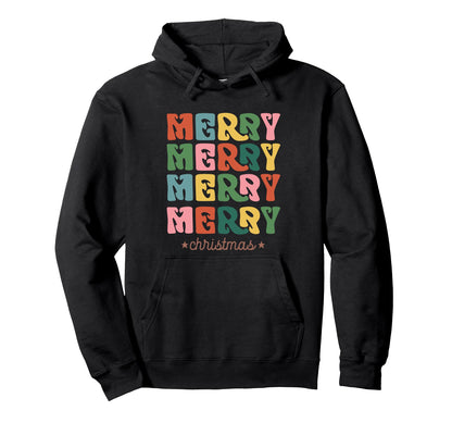 Boho Merry Colorful Aesthetic Holiday Hoodie - Aesthetic Graphic Unisex - T-Shirt, Sweatshirt, Hoodie