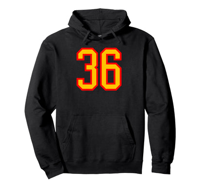 Red Yellow Sport Team Number 36 Hoodie - Streetwear Style Men Women - T-Shirt, Sweatshirt, Hoodie