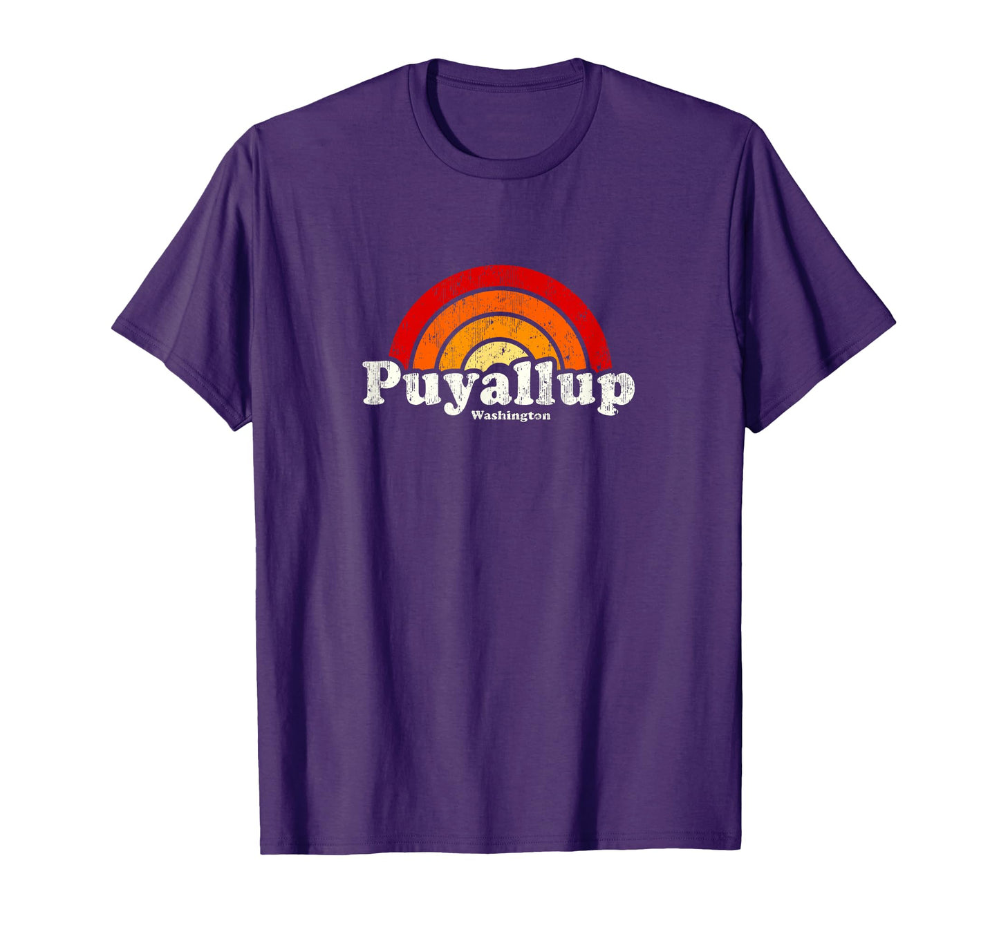 Puyallup Washington Wa 70S Rainbow T-Shirt - Unique Graphic Men Women - T-Shirt, Sweatshirt, Hoodie