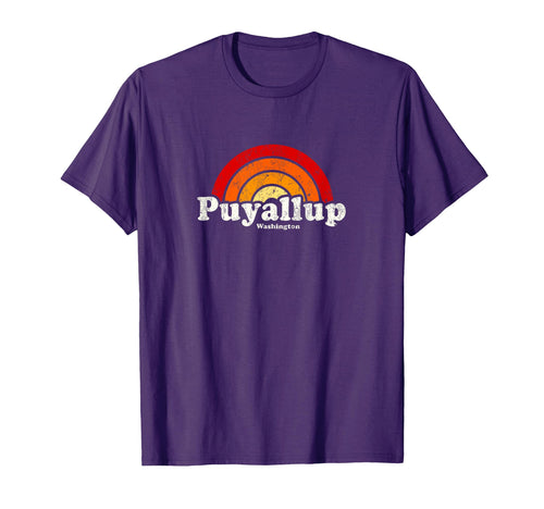 Puyallup Washington Wa 70S Rainbow T-Shirt - Unique Graphic Men Women - T-Shirt, Sweatshirt, Hoodie