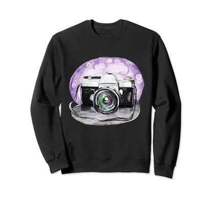 Camera Watercolor Photographers Sweatshirt - Streetwear Style Men Women - T-Shirt, Sweatshirt, Hoodie