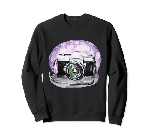 Camera Watercolor Photographers Sweatshirt - Streetwear Style Men Women - T-Shirt, Sweatshirt, Hoodie