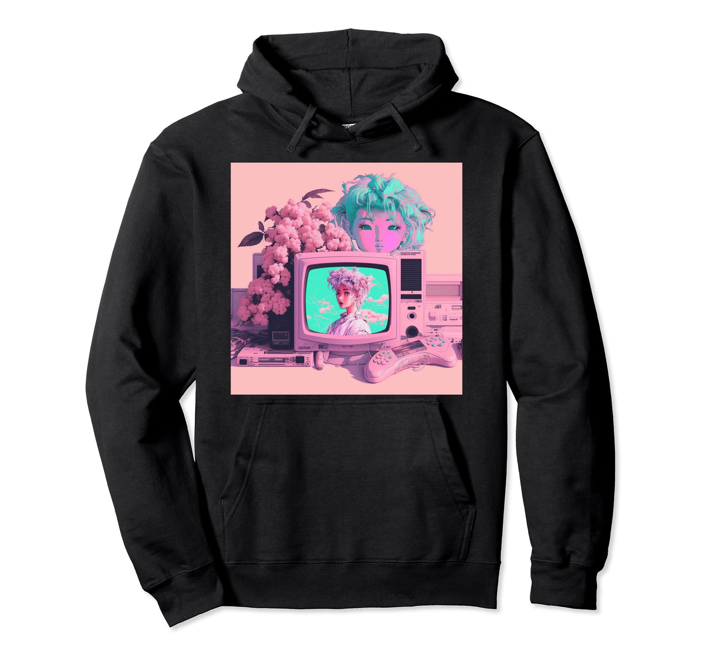 Vaporwave Aesthetic 90S Egirl Hoodie - Fun Novelty Design for Adults - T-Shirt, Sweatshirt, Hoodie
