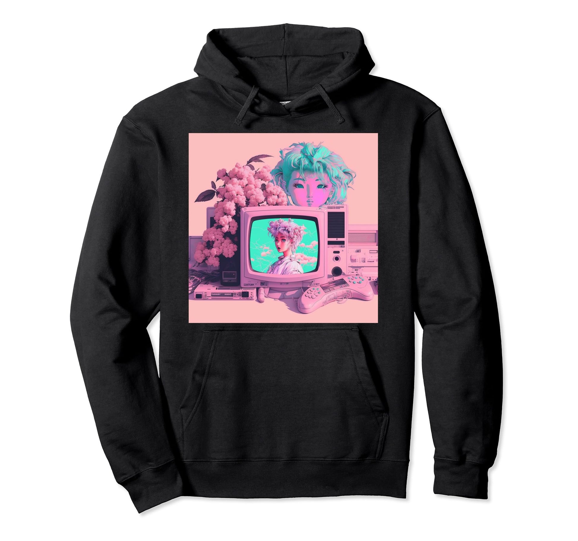 Vaporwave Aesthetic 90S Egirl Hoodie - Fun Novelty Design for Adults - T-Shirt, Sweatshirt, Hoodie