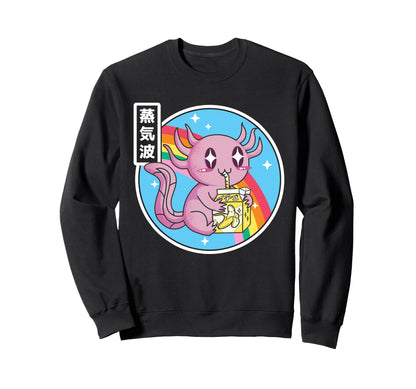 Axolotl Banana Milk Carton Kawaii Sweatshirt - Novelty Apparel Men Women - T-Shirt, Sweatshirt, Hoodie