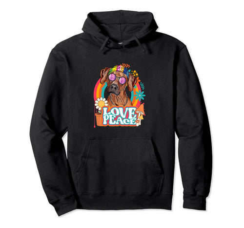 Hippie Rhodesian Ridgeback Dog 60S Hoodie - Casual Everyday Wear Unisex - T-Shirt, Sweatshirt, Hoodie