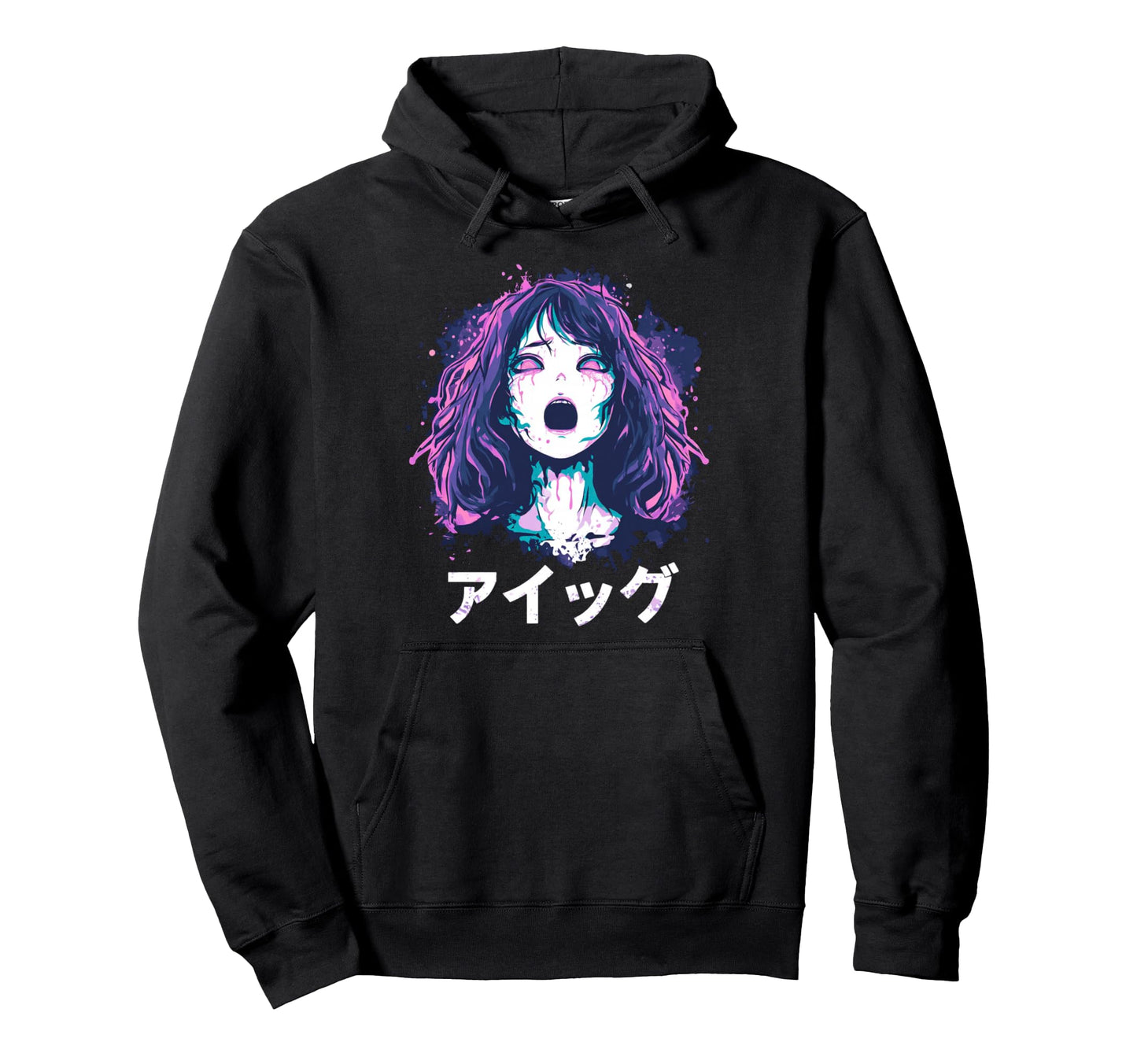 Goth Grunge Demon Anime Waifu Horror Hoodie - Aesthetic Graphic for Adults - T-Shirt, Sweatshirt, Hoodie