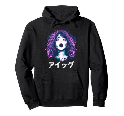 Goth Grunge Demon Anime Waifu Horror Hoodie - Aesthetic Graphic for Adults - T-Shirt, Sweatshirt, Hoodie