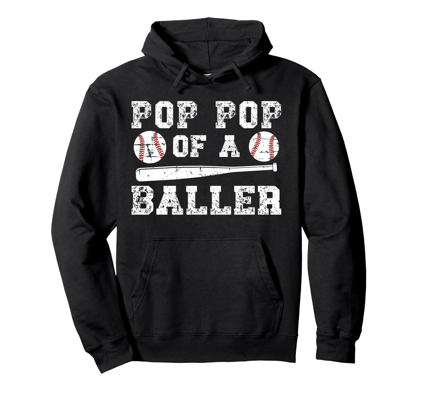 Pop Pop Baller Baseball Pop Pop Hoodie - Novelty Apparel for Adults - T-Shirt, Sweatshirt, Hoodie