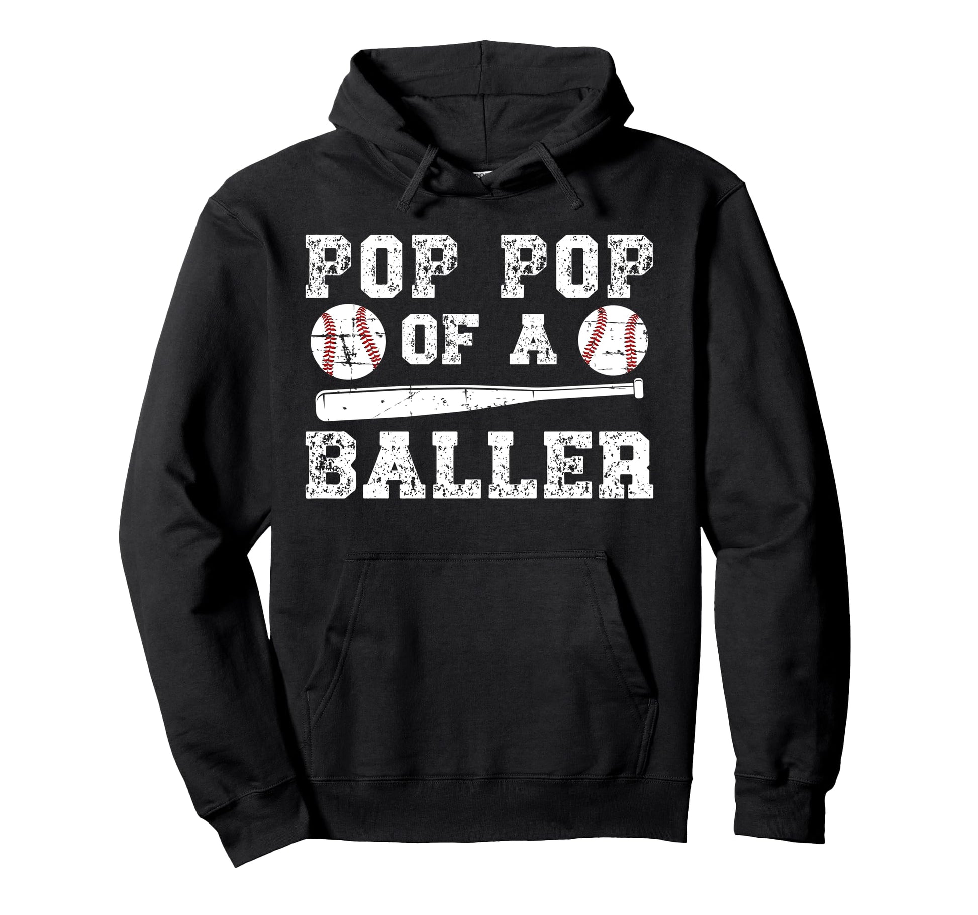 Pop Pop Baller Baseball Pop Pop Hoodie - Novelty Apparel for Adults - T-Shirt, Sweatshirt, Hoodie