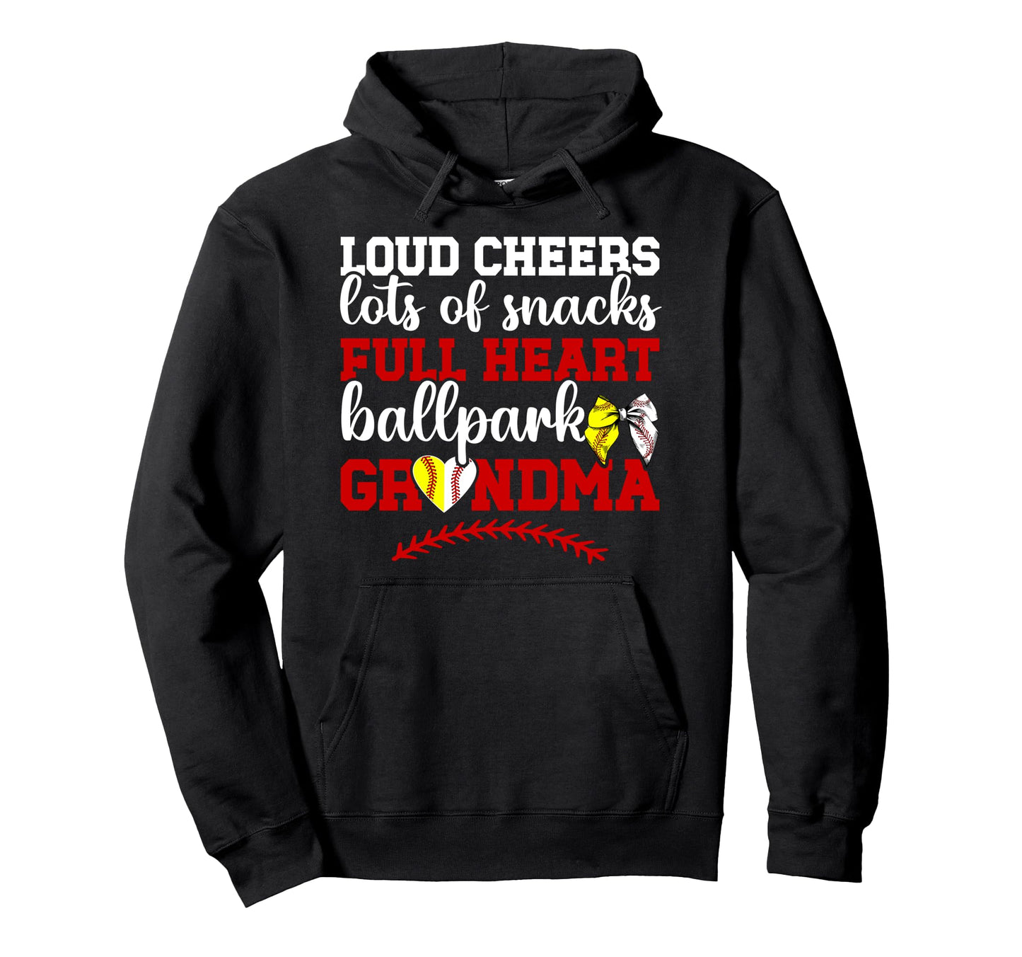 Ballpark Grandma Funny Baseball Hoodie - Streetwear Style for Adults - T-Shirt, Sweatshirt, Hoodie