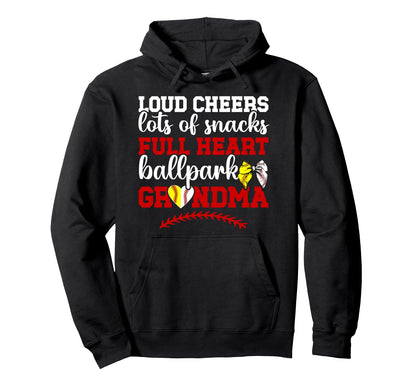 Ballpark Grandma Funny Baseball Hoodie - Streetwear Style for Adults - T-Shirt, Sweatshirt, Hoodie
