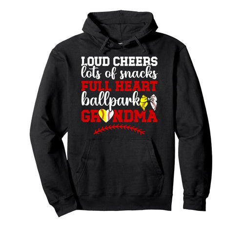 Ballpark Grandma Funny Baseball Hoodie - Streetwear Style for Adults - T-Shirt, Sweatshirt, Hoodie