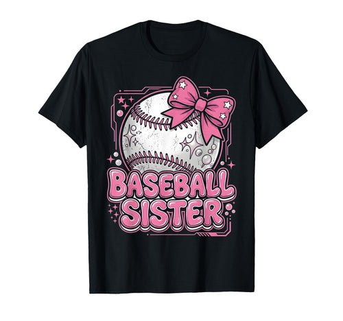 Baseball Sister Coquette Bow Baseball T-Shirt - Trendy Graphic Men Women - T-Shirt, Sweatshirt, Hoodie