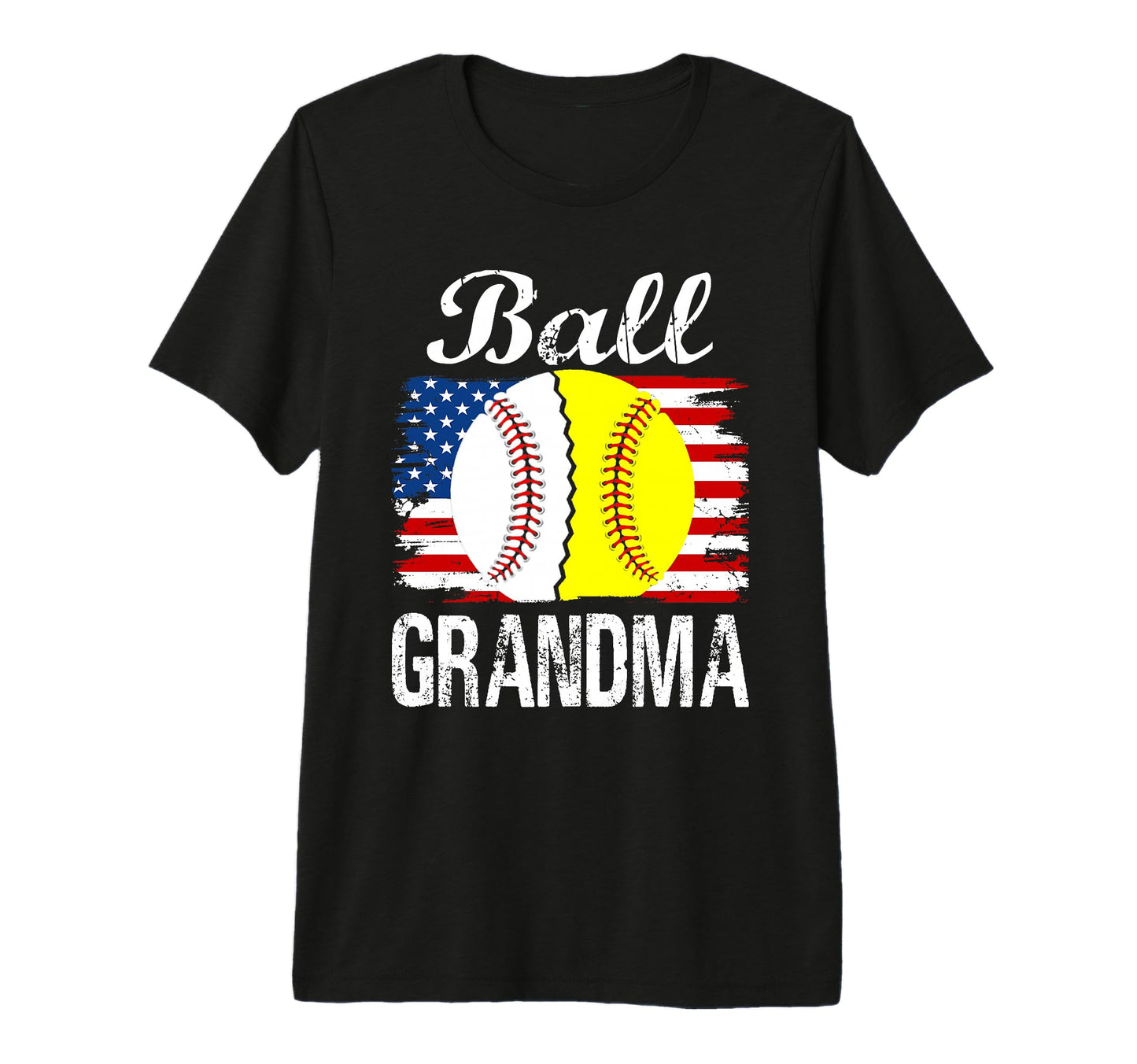 Ball Grandma Baseball Softball Usa T-Shirt - Minimalist Print Men Women - T-Shirt, Sweatshirt, Hoodie