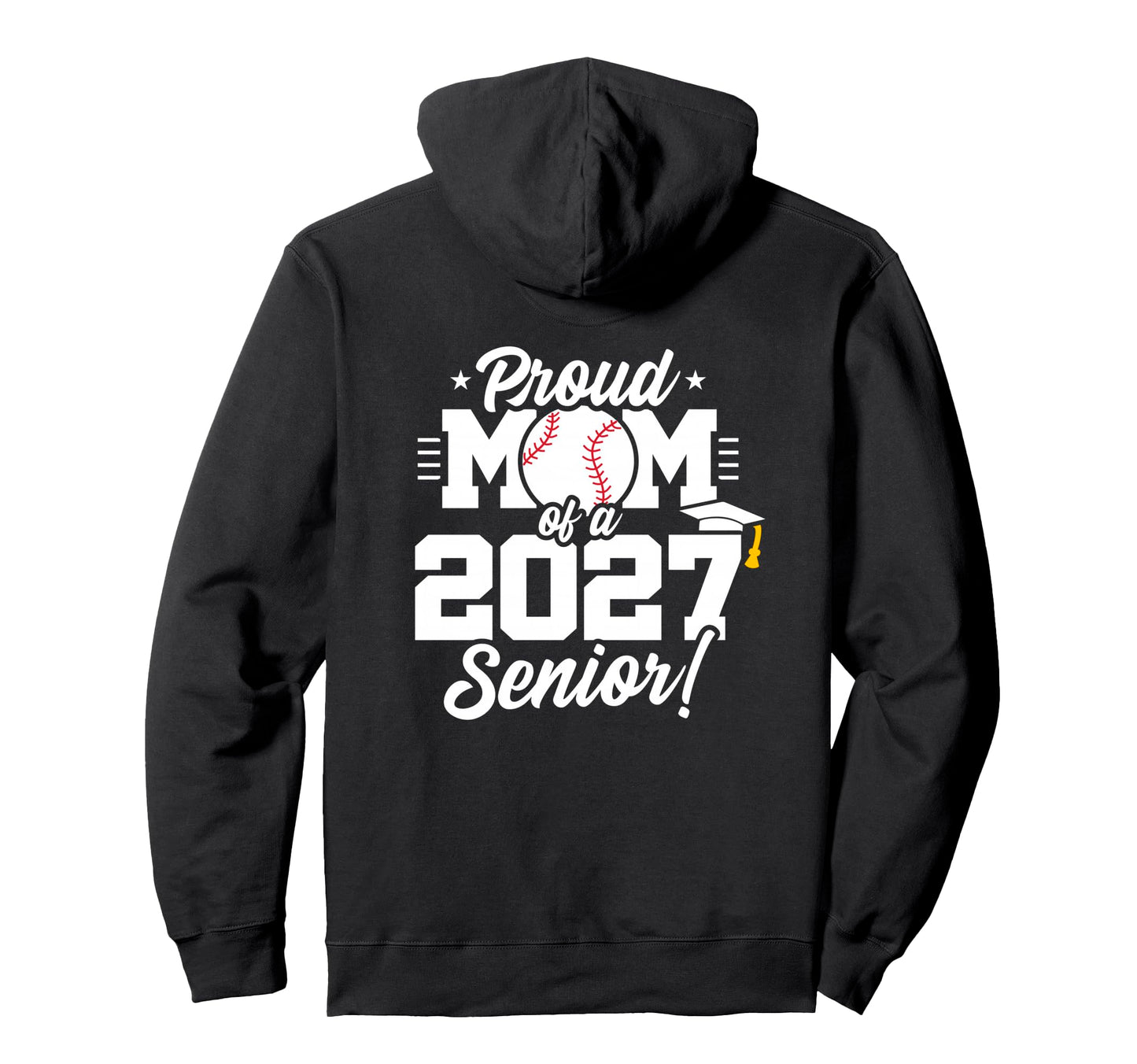 Senior Class 2027 School Baseball Hoodie - Aesthetic Graphic for Adults - T-Shirt, Sweatshirt, Hoodie
