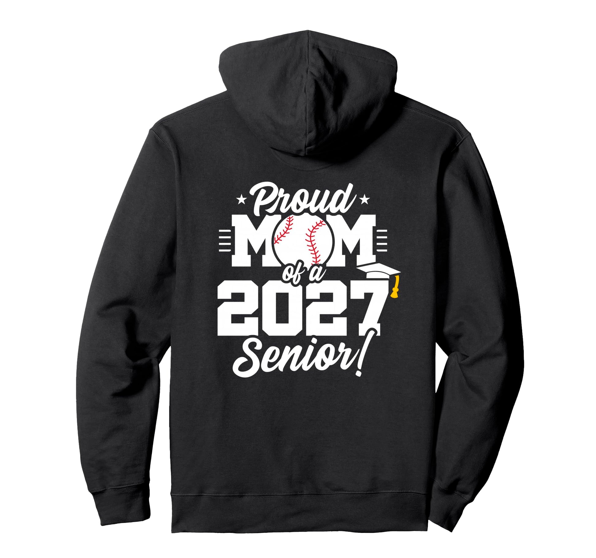 Senior Class 2027 School Baseball Hoodie - Aesthetic Graphic for Adults - T-Shirt, Sweatshirt, Hoodie