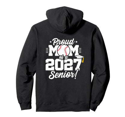 Senior Class 2027 School Baseball Hoodie - Aesthetic Graphic for Adults - T-Shirt, Sweatshirt, Hoodie