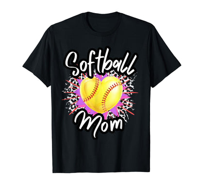 Softball Mom Game Day Leopard Daughter T-Shirt - Minimalist Print Unisex - T-Shirt, Sweatshirt, Hoodie