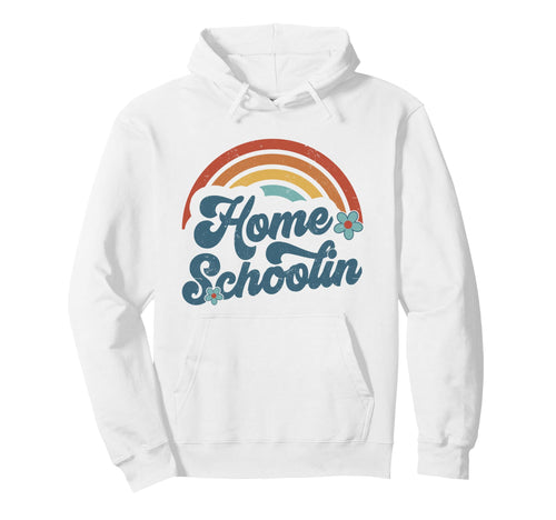 Homeschooling Mom Funny Groovy Rainbow Hoodie - Novelty Apparel Unisex - T-Shirt, Sweatshirt, Hoodie