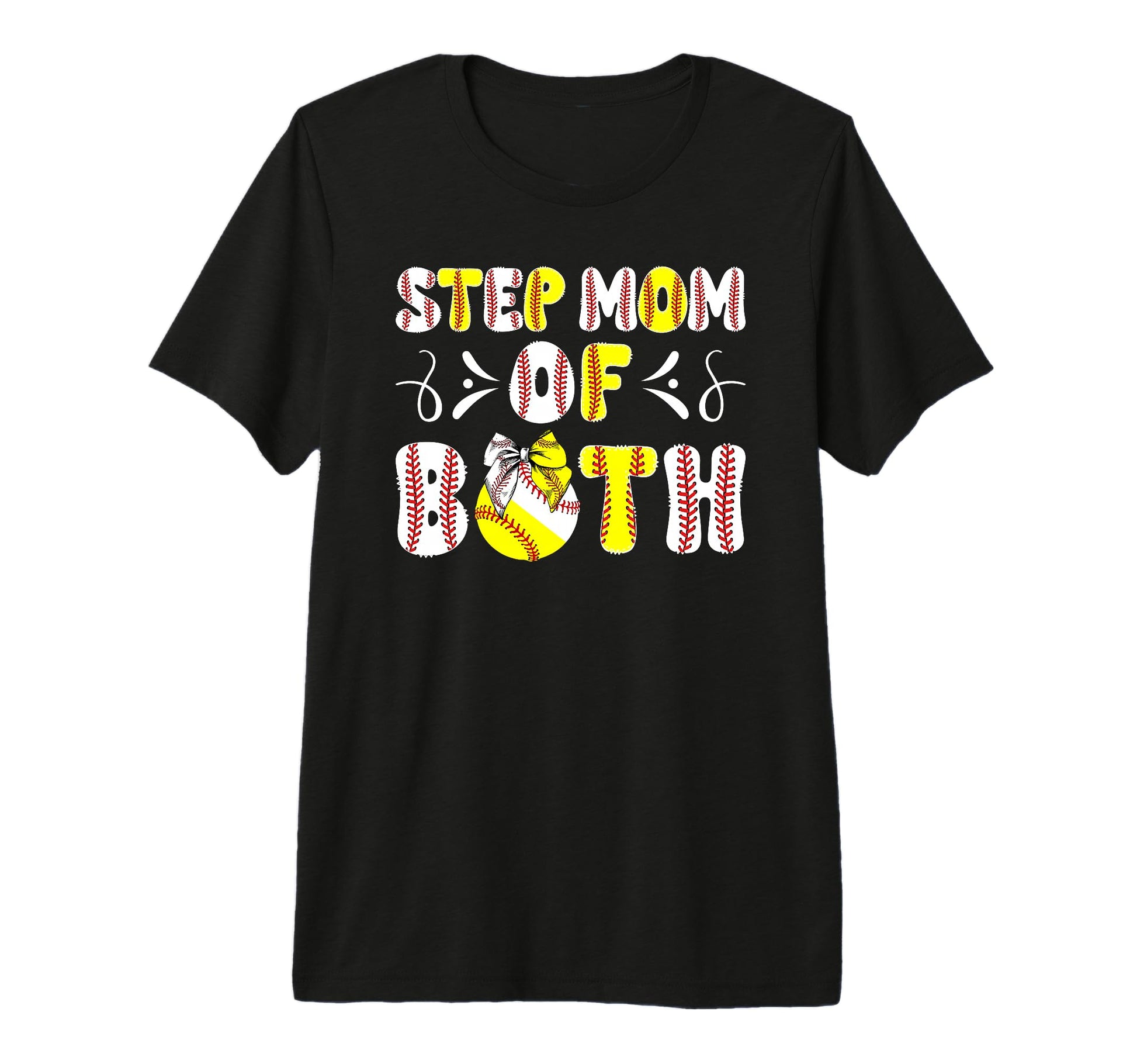Step Mom Both Proud Softball Baseball T-Shirt - Aesthetic Graphic Unisex - T-Shirt, Sweatshirt, Hoodie