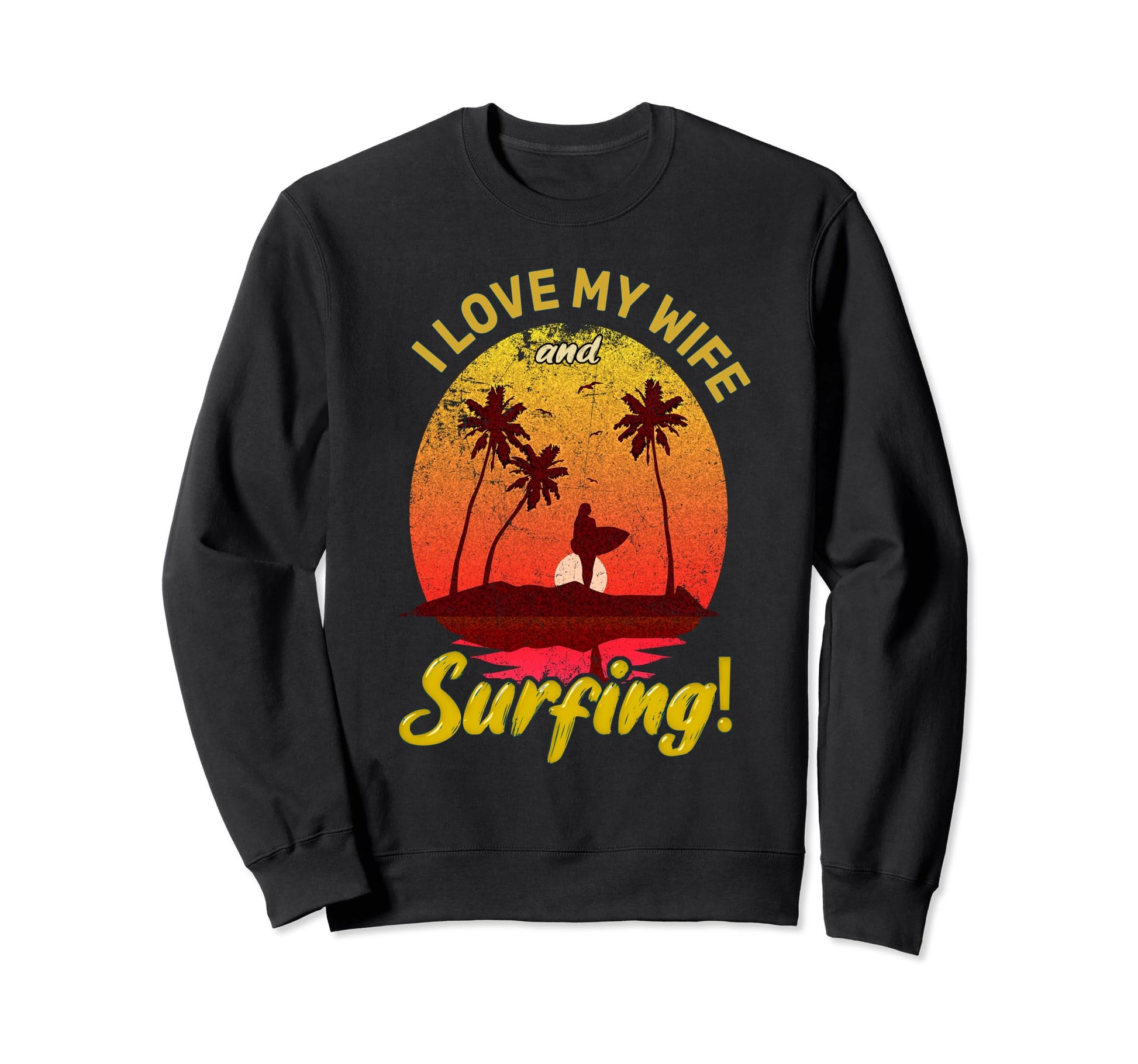 Tropical Sunset Surfer Love Beach Sweatshirt - Trendy Graphic for Adults - T-Shirt, Sweatshirt, Hoodie