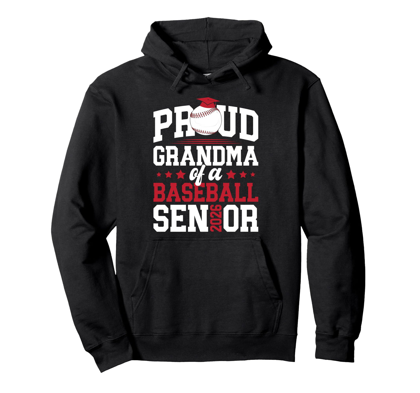 Proud Grandma Baseball Senior Grandma Hoodie - Unique Graphic Men Women - T-Shirt, Sweatshirt, Hoodie