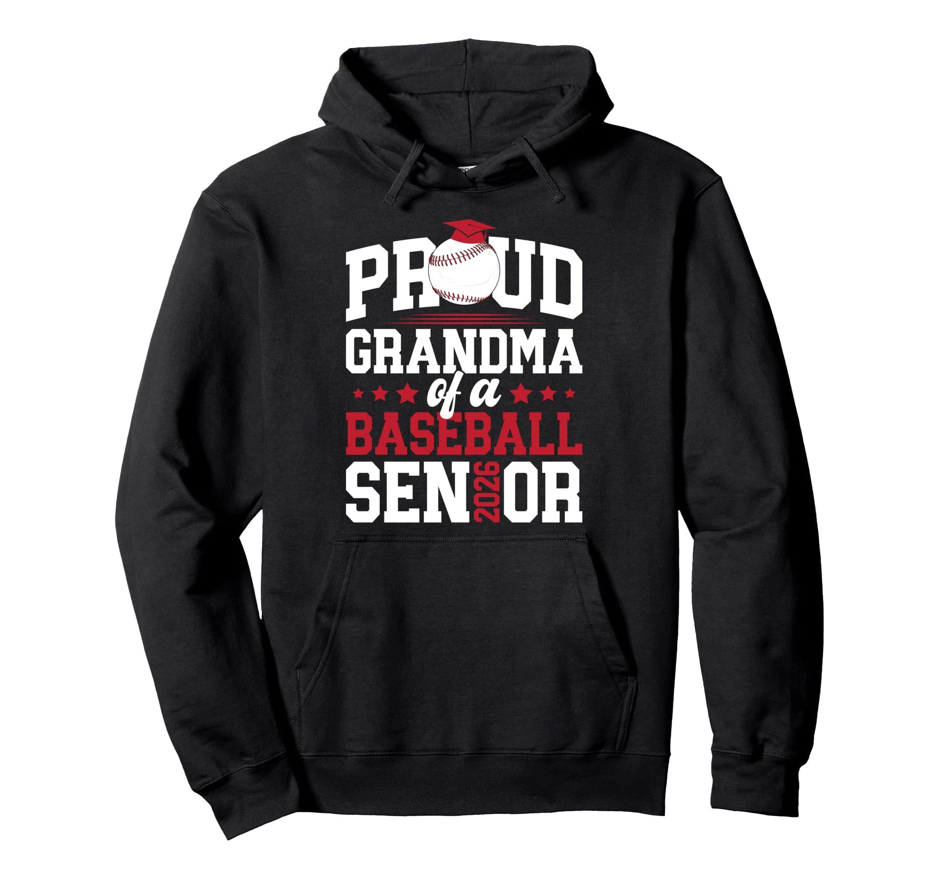 Proud Grandma Baseball Senior Grandma Hoodie - Unique Graphic Men Women - T-Shirt, Sweatshirt, Hoodie