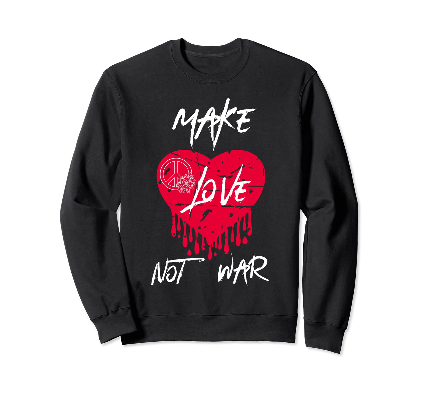 Make Love Not War Peace Sign Make Sweatshirt - Minimalist Print for Adults - T-Shirt, Sweatshirt, Hoodie