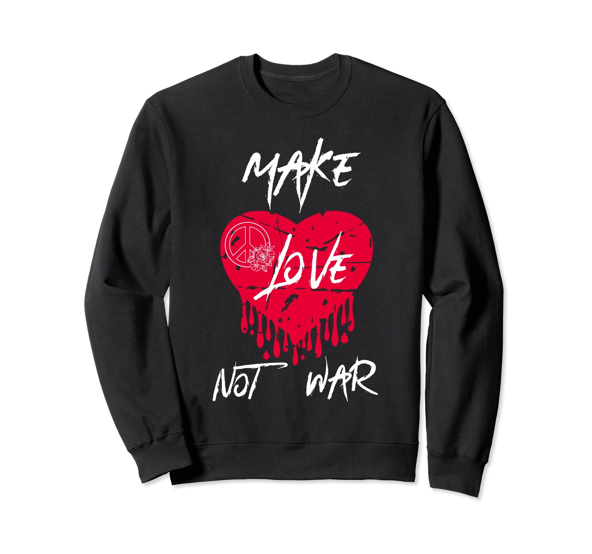 Make Love Not War Peace Sign Make Sweatshirt - Minimalist Print for Adults - T-Shirt, Sweatshirt, Hoodie