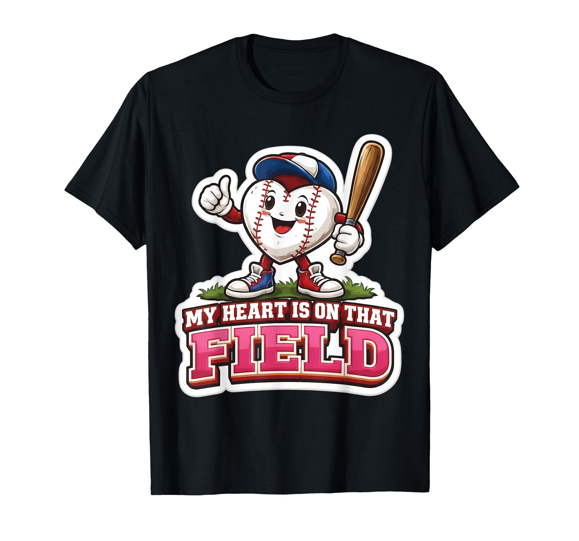 My Heart Is That Field Baseball Mom T-Shirt - Streetwear Style for Adults - T-Shirt, Sweatshirt, Hoodie
