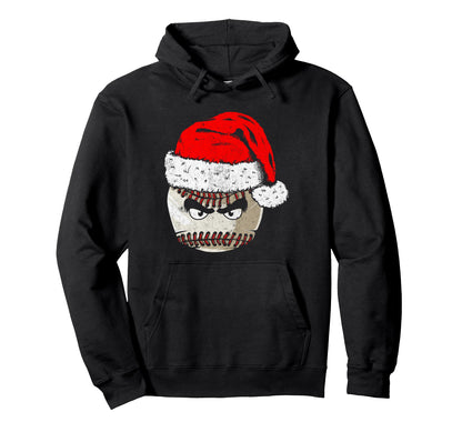 Santa Hat Pajama Funny Baseball Hoodie - Minimalist Print Unisex - T-Shirt, Sweatshirt, Hoodie