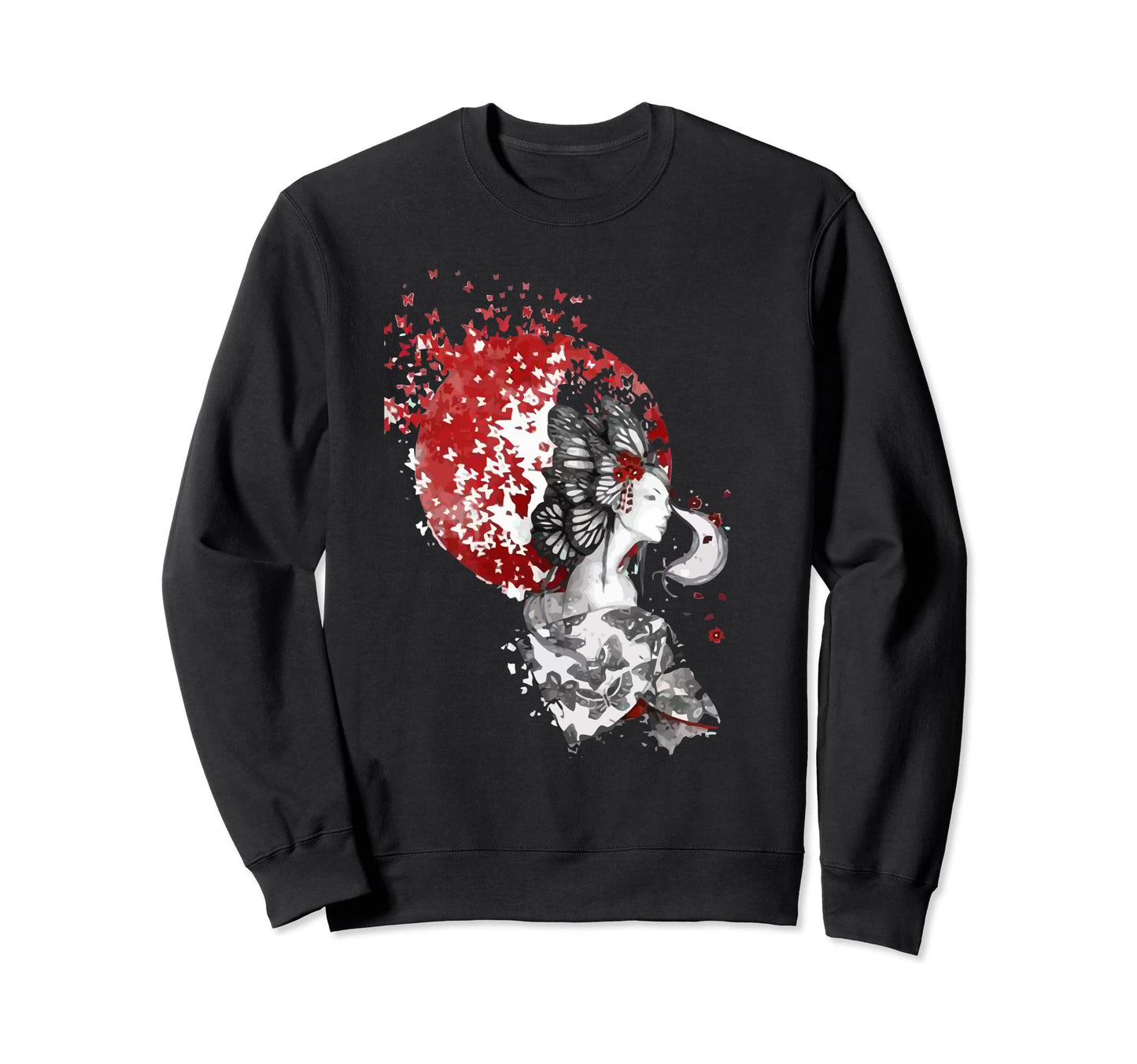 Japanese Modern Geisha Vaporwave Sweatshirt - Unique Graphic for Adults - T-Shirt, Sweatshirt, Hoodie