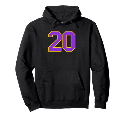 Yellow Purple Sport Team Number 20 Hoodie - Aesthetic Graphic Unisex - T-Shirt, Sweatshirt, Hoodie