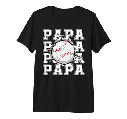 Baseball Papa Cracked Wall Family T-Shirt - Custom Art Print Men Women - T-Shirt, Sweatshirt, Hoodie