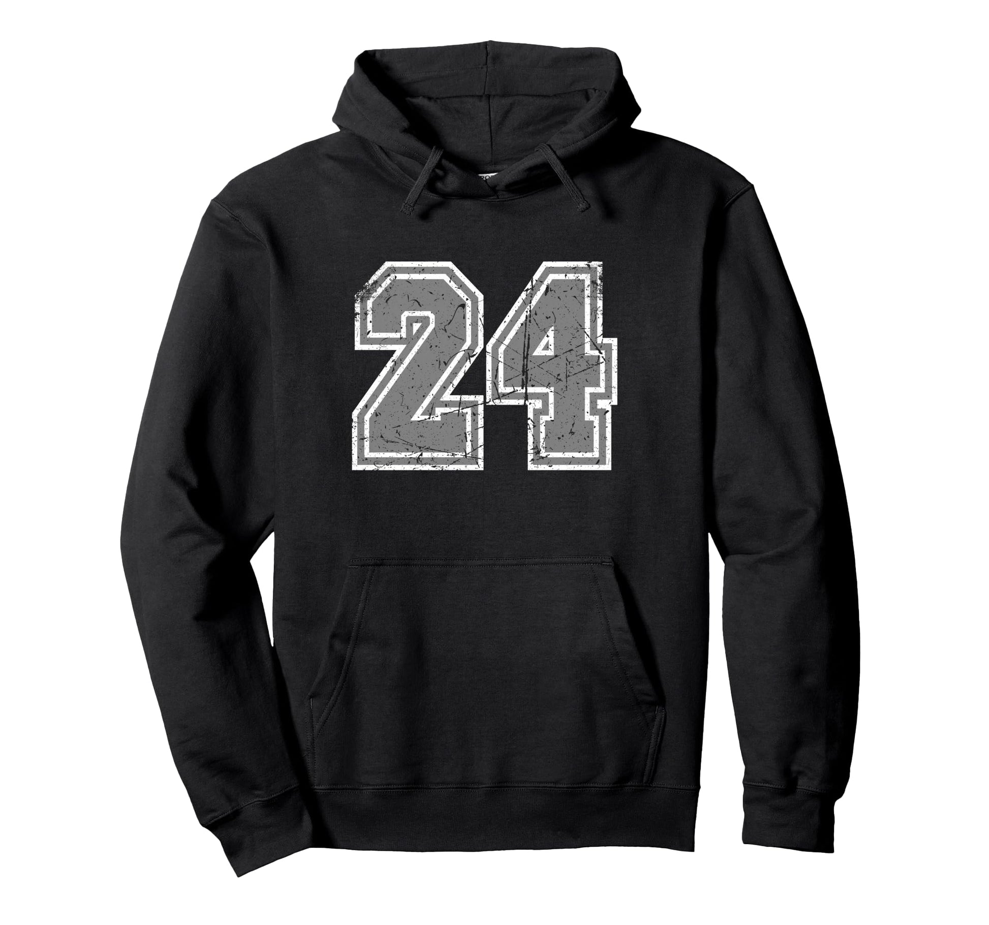 Number 24 Varsity Gray Favorite Number Hoodie - Custom Art Print Unisex - T-Shirt, Sweatshirt, Hoodie