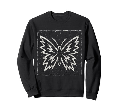 Punk Butterfly Analog Goth Emo Alt Sweatshirt - Aesthetic Graphic Unisex - T-Shirt, Sweatshirt, Hoodie