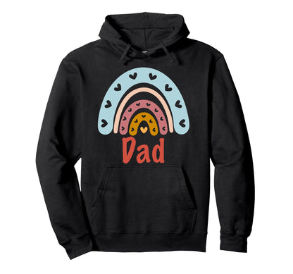 Dad Birthday Rainbow Boho Dad Hoodie - Minimalist Print Unisex - T-Shirt, Sweatshirt, Hoodie