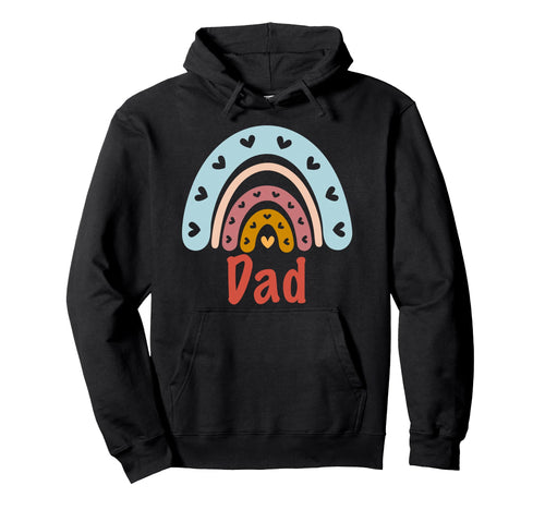 Dad Birthday Rainbow Boho Dad Hoodie - Minimalist Print Unisex - T-Shirt, Sweatshirt, Hoodie